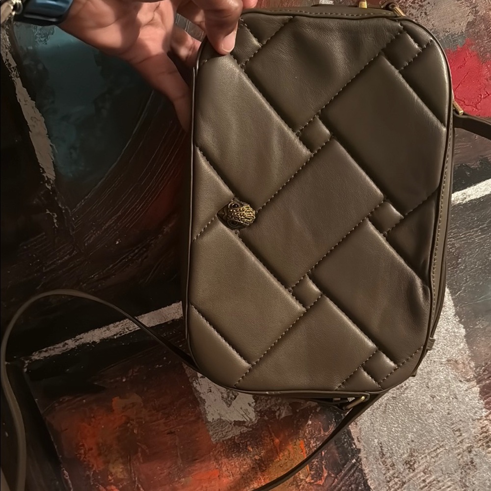 Kurt Geiger Olive Quilted Crossbody Bag